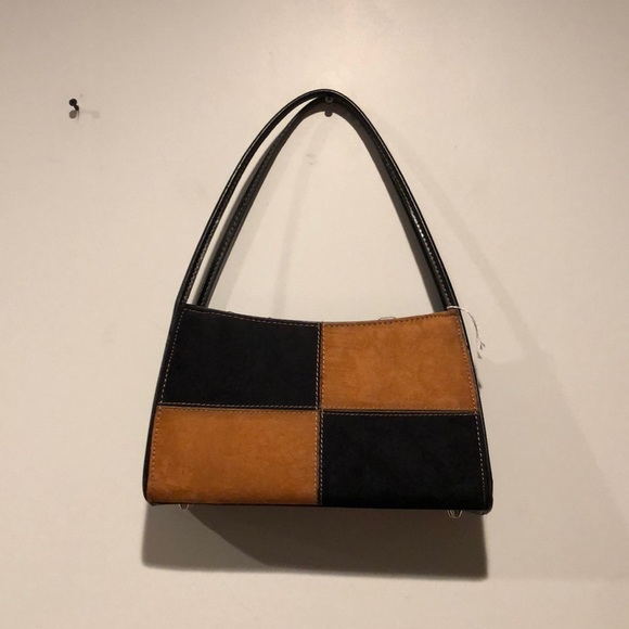 Colorblock Suede Vintage Y2K Baguette Shoulder Bag - Picture 2 of 9